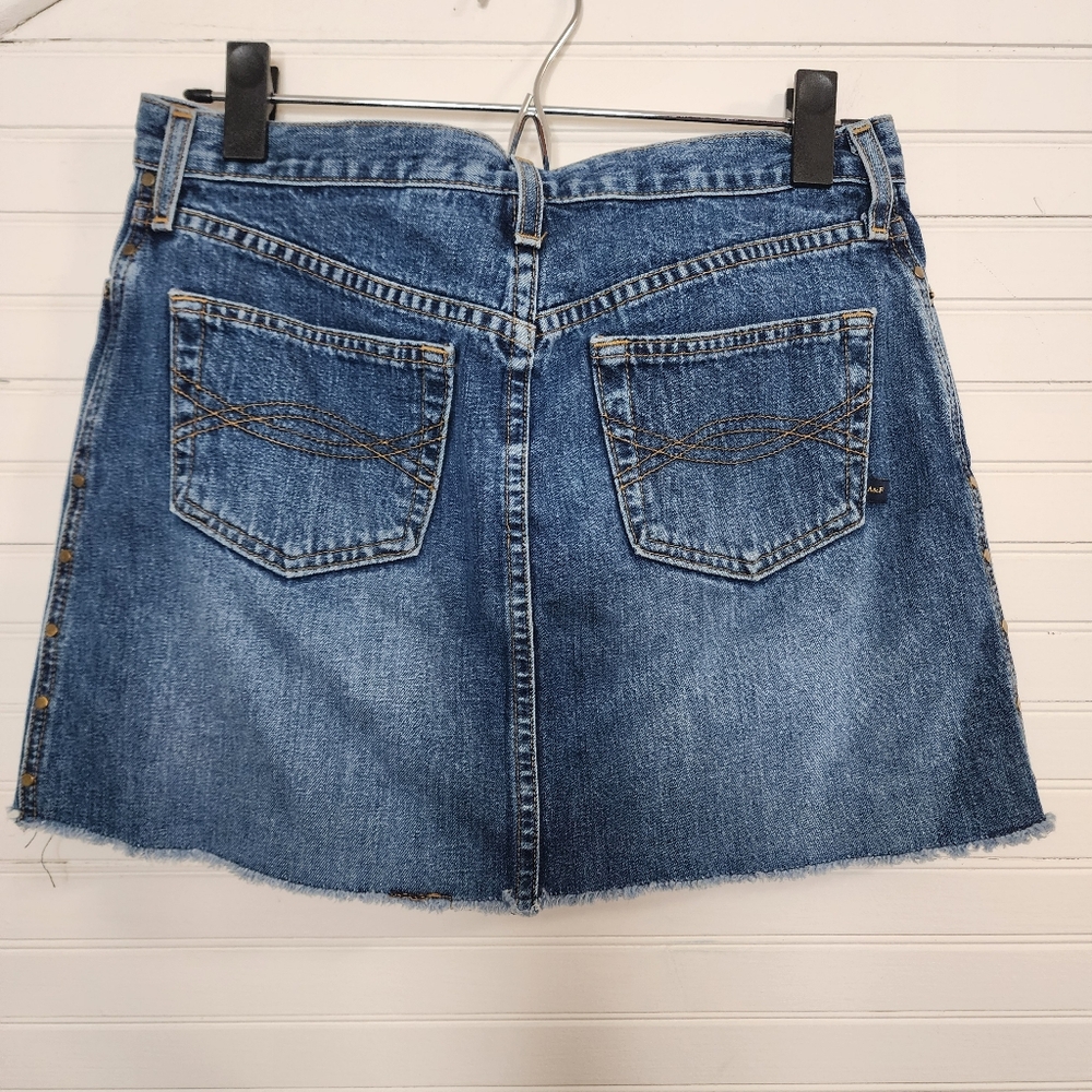 Abercrombie & Fitch Made in USA Studded Denim Mini Skirt Size 4 - Picture 2 of 8